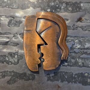 Vintage MCM Francisco Rebajes "The Kiss" Copper Modernest Brooch Pin